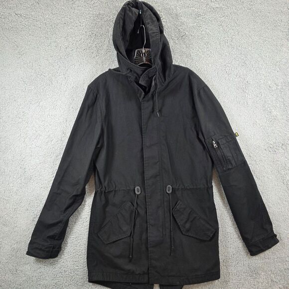 Alpha Industries Men's Black M-65 Field Jacket Military Utility Hoodie Size S - Picture 1 of 16